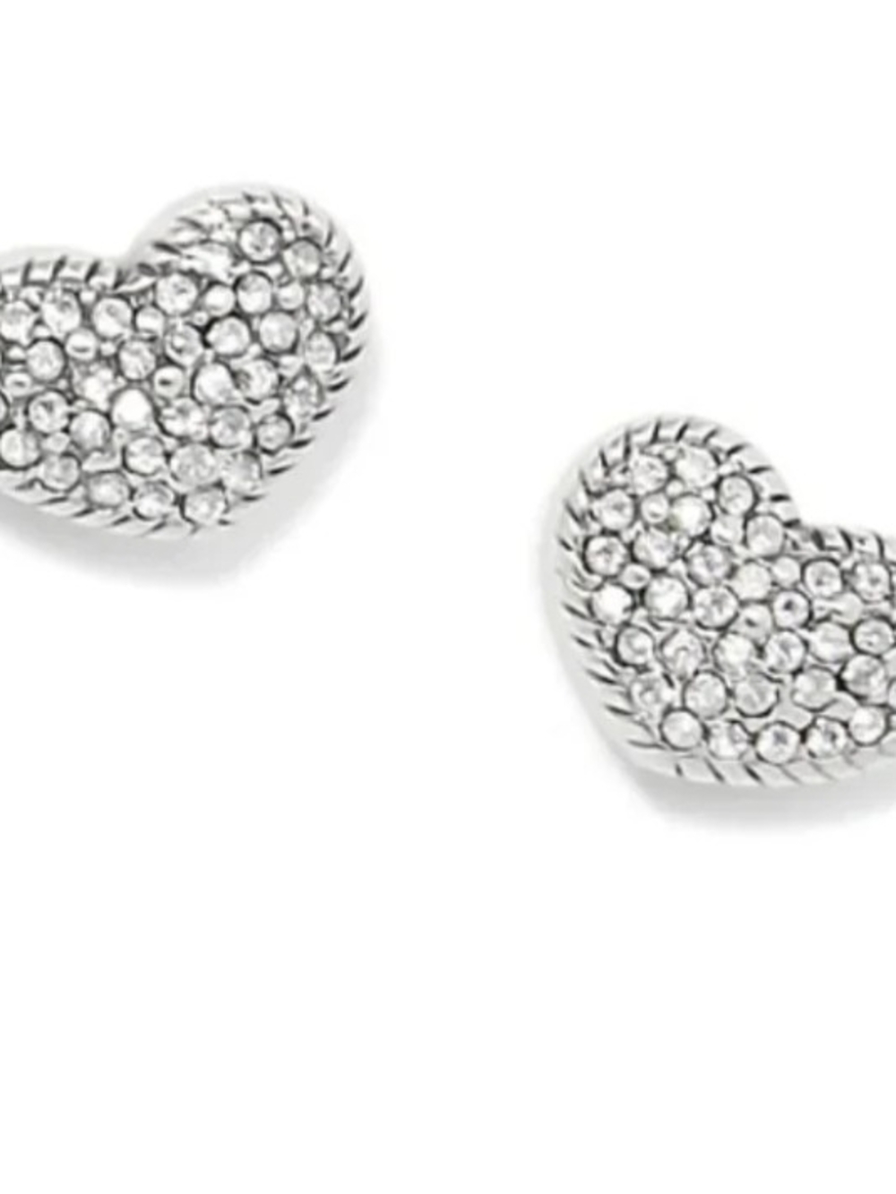 Brighton Illumina Heart Pave Stud Earrings - Silver